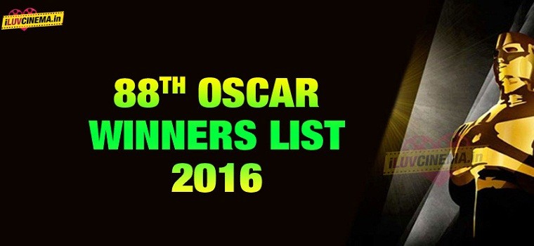 لیست کامل برندگان هشتاد و هشتمین مراسم اسکار (۲۰۱۶)